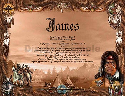 Gift Card Birthday Anniversary Keepsakes by TheNameStore | 100 unique colorful background art theme choices personalized with your name and it's meaning (Native American Warrior)