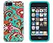 DandyCase 2in1 Hybrid High Impact Hard Vintage Floral Pattern + Teal Silicone Case Case Cover for Apple iPhone 5S & iPhone 5 (not 5C) + DandyCase Screen Cleaner