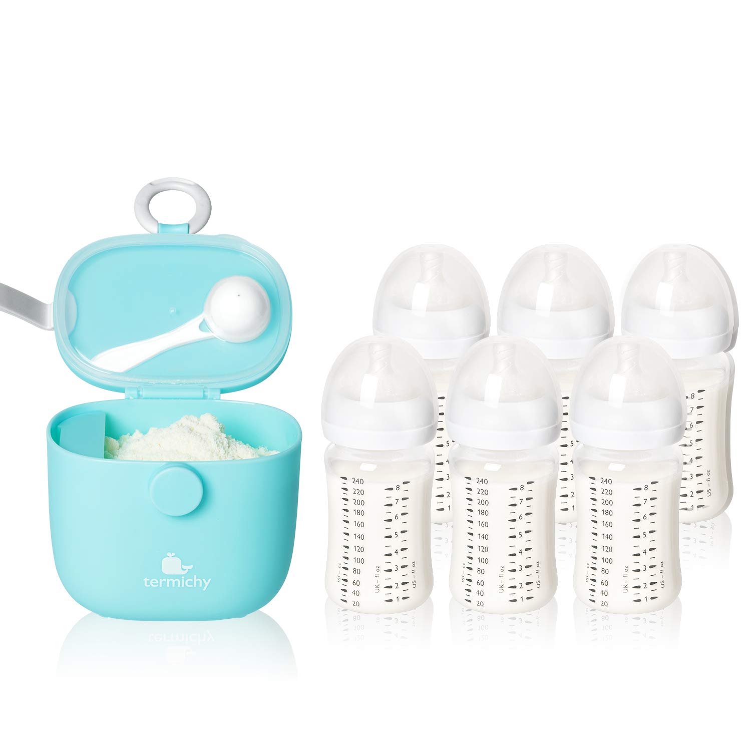 Termichy Baby Formula Dispenser, Portable Milk Powder Dispenser Container with Carry Handle and Scoop for Travel Outdoor Activities with Baby Infant, 500ml (Blue) : Baby