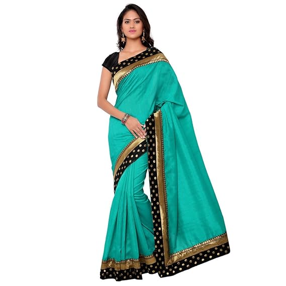 Blue and Black Bhagalpuri Silk Saree with Blouse Piece for Women