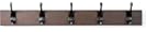 Amazon Basics Wall Modern Mounted Coat Rack, 5 Hooks, Walnut