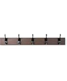 Amazon Basics Wall Modern Mounted Coat Rack, 5 Hooks, Walnut