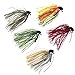 5 Pcs 7g /10g (1/4oz) /( 3/8oz) THKFISH Mixed Colour Fly Rubber Swim Bass Jig Fishing Lures