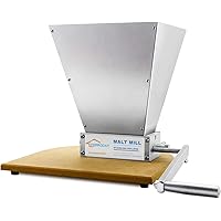 FERRODAY 2 Roller Stainless Steel Malt Crusher Heavy Duty Malt Mill Homebrew Grain Crusher Adjustable Barley Grinder Low…