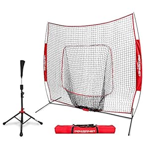 PowerNet Baseball Softball Practice Net 7×7 with Travel Tee | Practice Hitting, Pitching, Batting, Fielding | Portable…