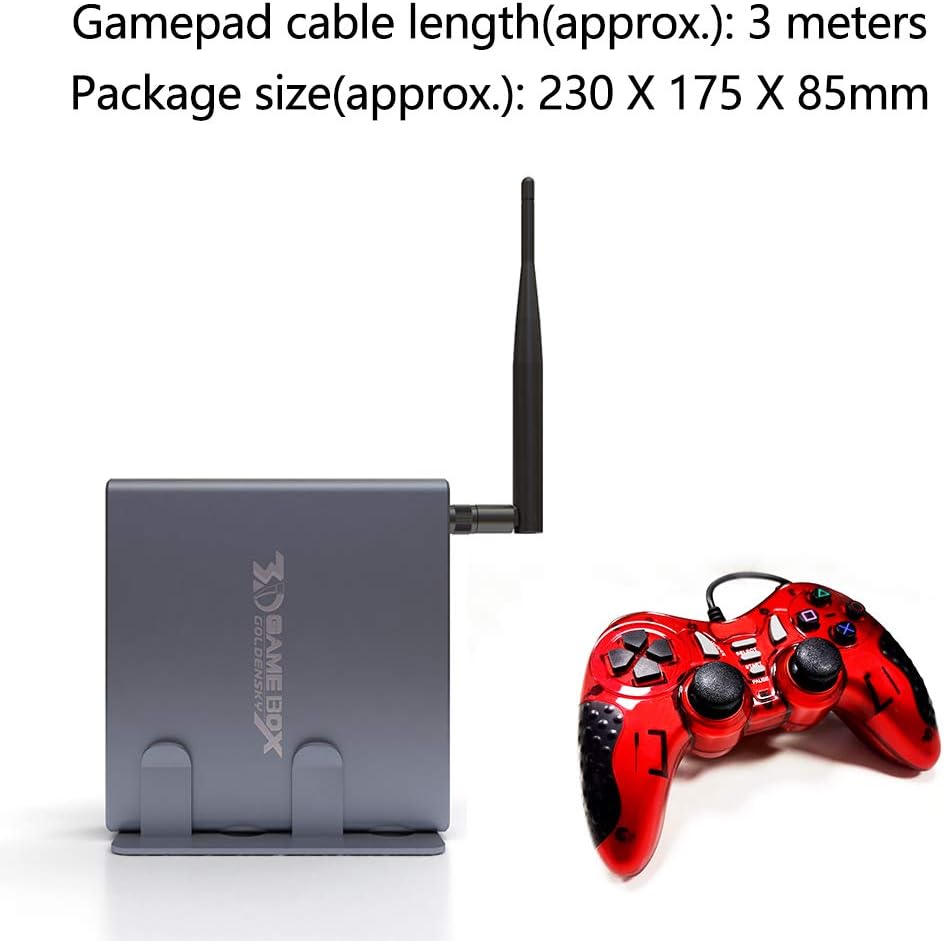 Retro Game Console, Video Game Box with HDMI Cable & Gamepad, Support Online Download 10000 Classic 2D or 3D Games/Game Category Navigating/Image Quality Level Setting