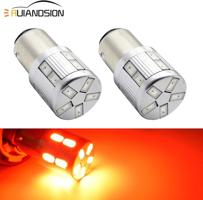 2pcs 1157 LED Bulbs 6V BAY15D Super Bright 5630 17SMD Red