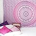 Exclusive Twin Pink Ombre Tapestry by JaipurHandloom Ombre Bedding, Mandala Tapestry, Multi Color Indian Mandala Wall Art Hippie Wall Hanging Bohemian Bedspread