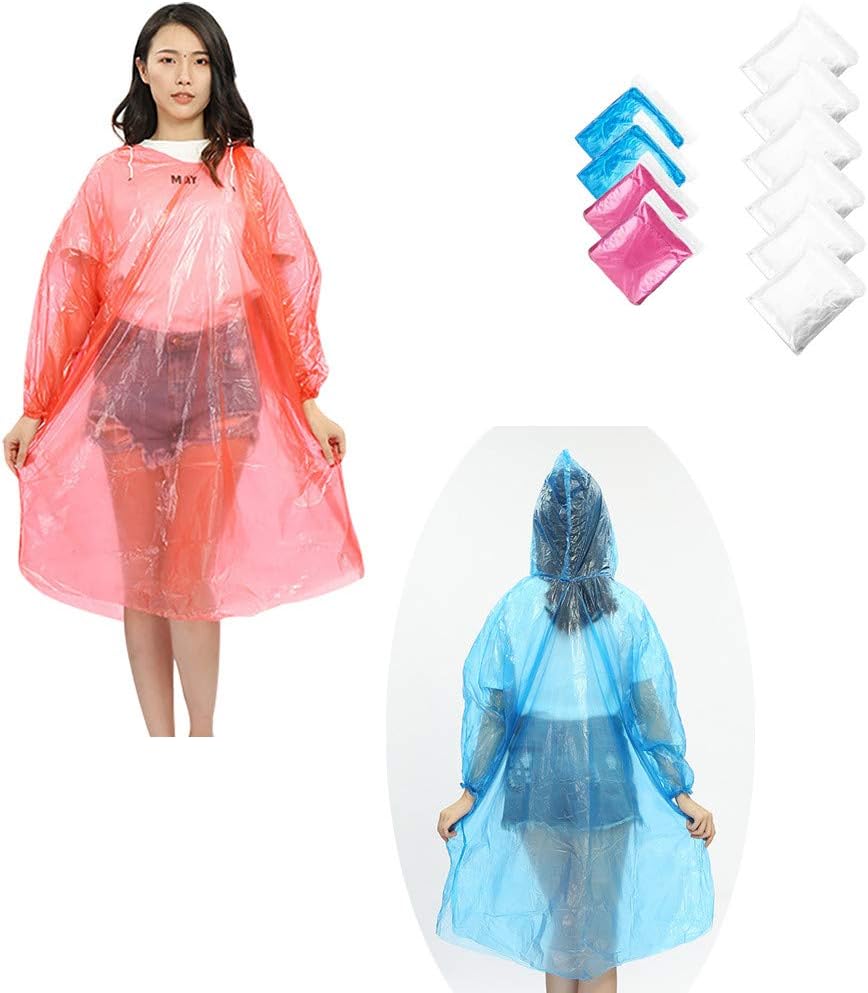 Aobiny 10 Pack Rain Ponchos Unisex Outdoor Travel,Disposable Bulk Extra