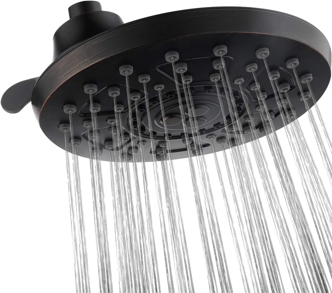 BRIGHT SHOWERS Shower Head 4 Spray Settings Round Rain Showerhead with