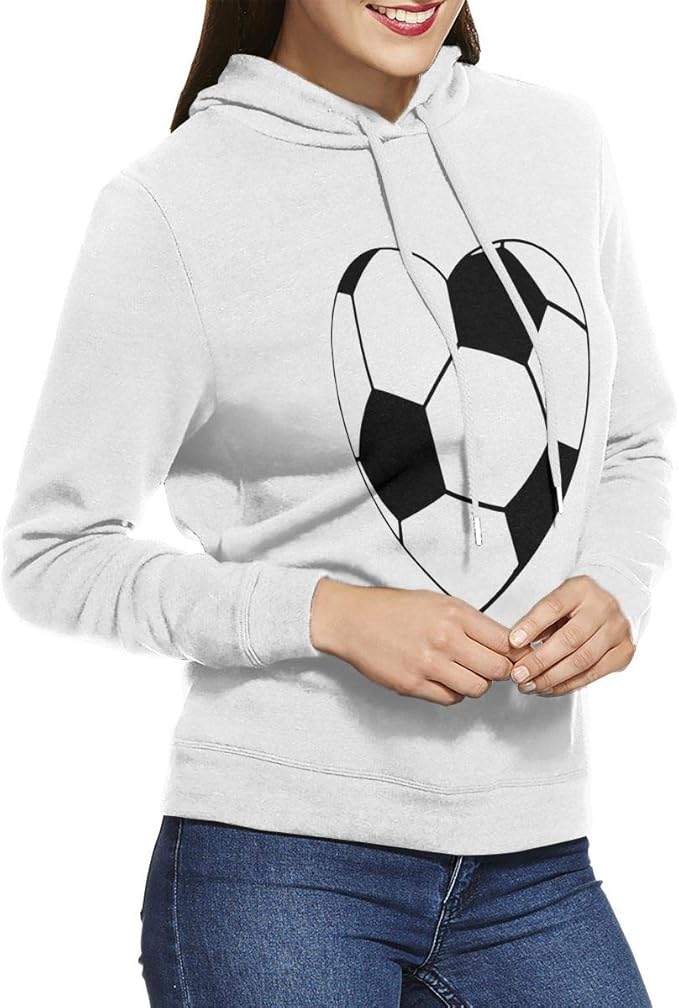 Amazon Co Jp Ermico レディース 春 秋 冬 ぱーかー カジュアル ロング フード付き 綿 サッカーボール ハート女性 長袖 トップス 丸ネック ぱーかー 普段穿き 通学 アウター 上着 おしゃれ プリント サイズ揃い S M L Xl Xxl 服 ファッション小物
