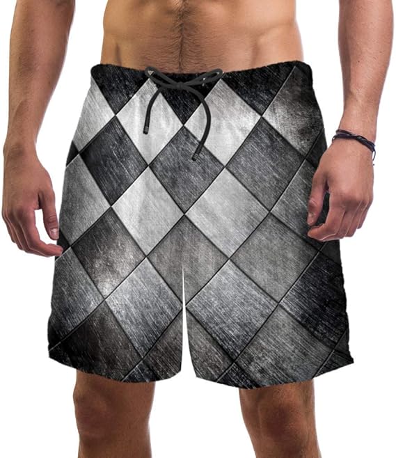 Shiiny - Bañador para hombre con rejilla metálica, secado rápido, para