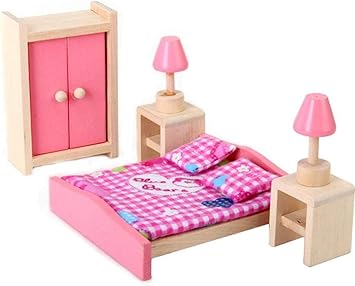 Amazon Com Bedroom Toy Wooden Furniture Doll House Miniature Children S Room Sets For Children Kids Gift Home Improvement