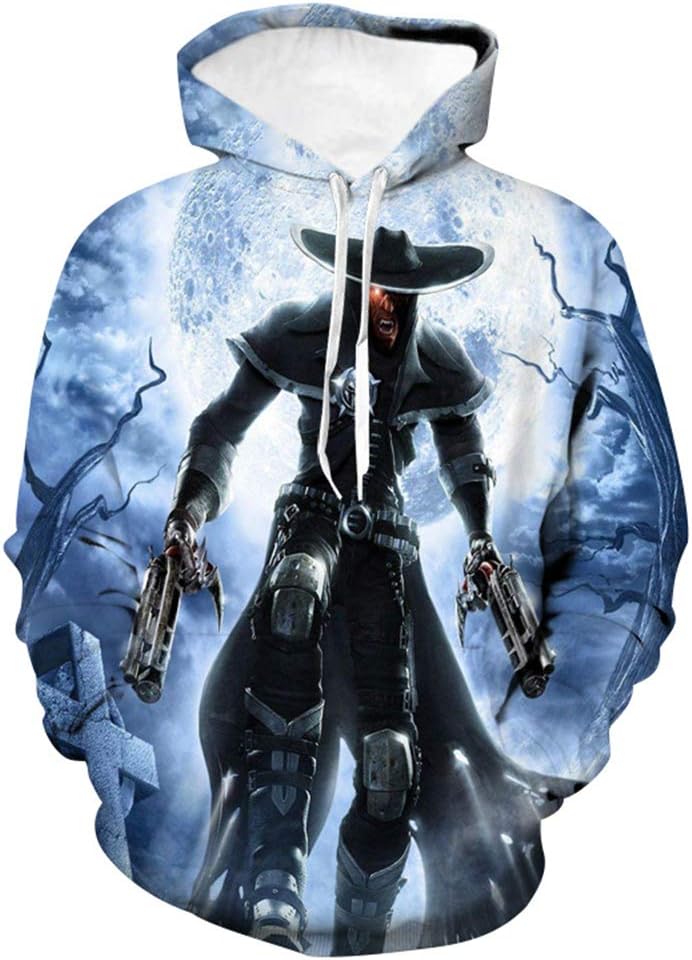 Comeyang Hooded Top Men's Pullover Hoodie Hooded Sweatshirt Top Casual Hoodie,Halloween Horror Print Sweater Male