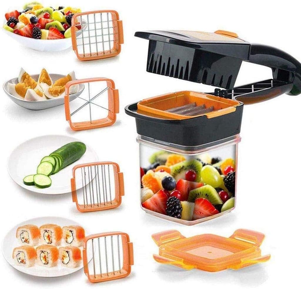 Generic Premium Vegetable Dicer Multi Chopper Set 5 in 1 Cutting Blades