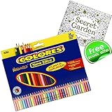 Colored Pencils + Coloring Books , Premium Assorted Oil Based coloring Pencils Set (36 Unique Color) with Thick Cores for Kids & Adults Artwork Coloring, Drawing ,Sketching , Painting