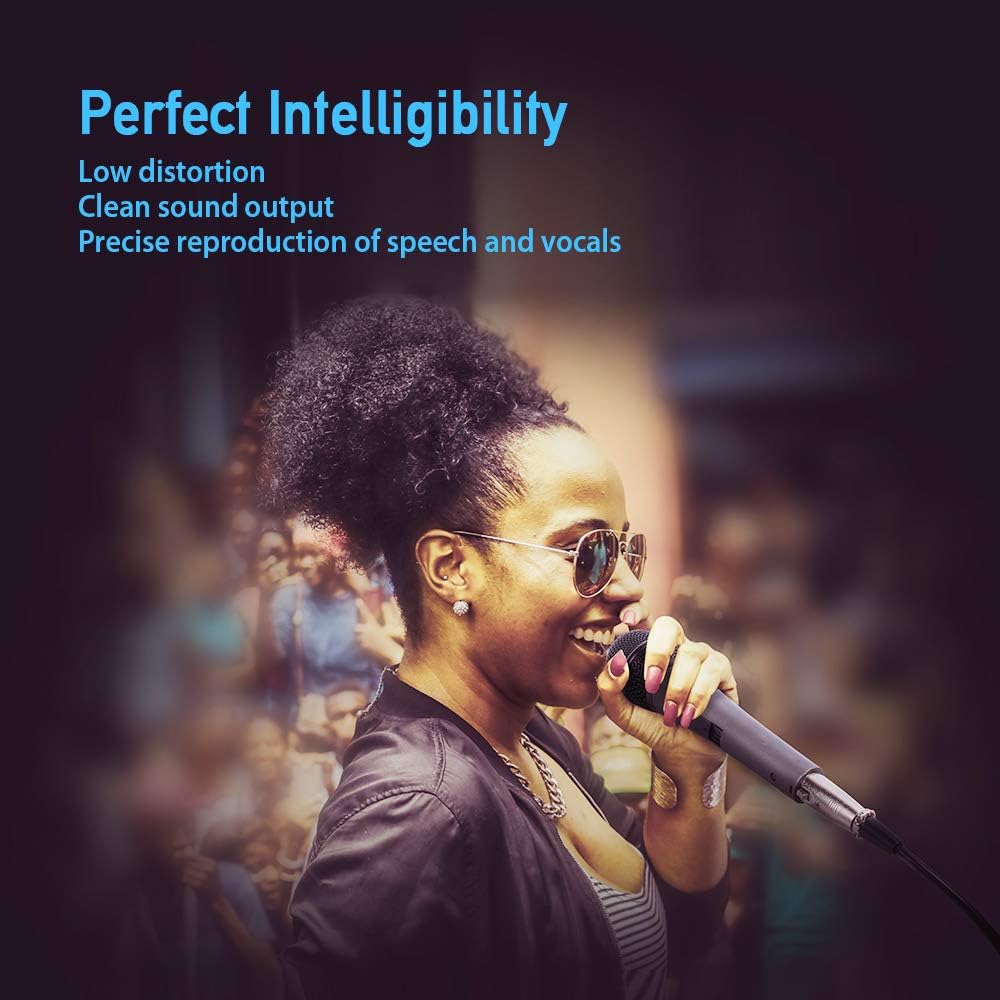 Professional Dynamic Cardioid Vocal Wired Microphone with 19.68 ft XLR Cable, MAONO AU-K04T 3 Pieces Metal Handheld Mic for Karaoke, Stage, Performance, Public Speaking, Home KTV: Musical Instruments