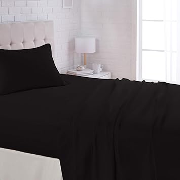 AmazonBasics Microfiber Sheet Set - (Includes 1 bedsheet, 1 Fitted Sheet with Elastic, 1 Pillow