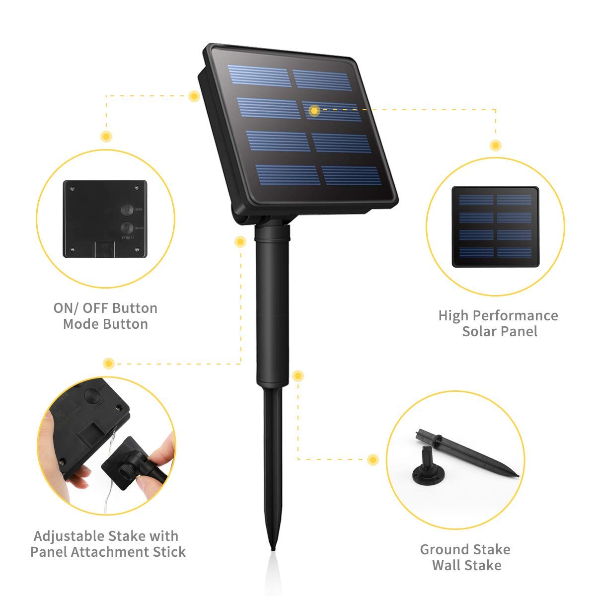 Catene Solare Luminose 200 LED 22M con 8 Modalità Impermeabile IP65 luci Stringa Solare per Natale, Decorazione Esterna/Interna, Feste, Giardino, Matrimonio, Albero di Natale, Terrazzo ecc.