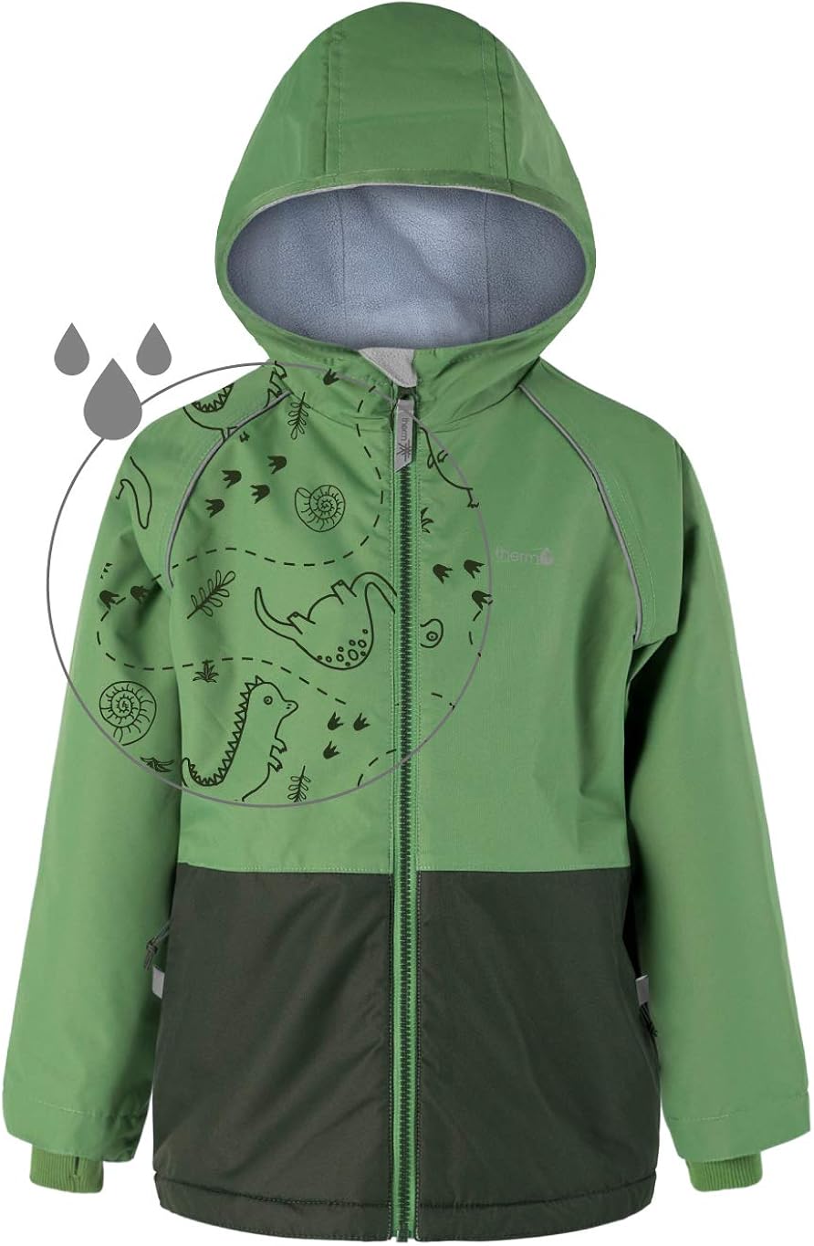 Therm Boys Rain Jacket, Lightweight Raincoat with Magic Pattern