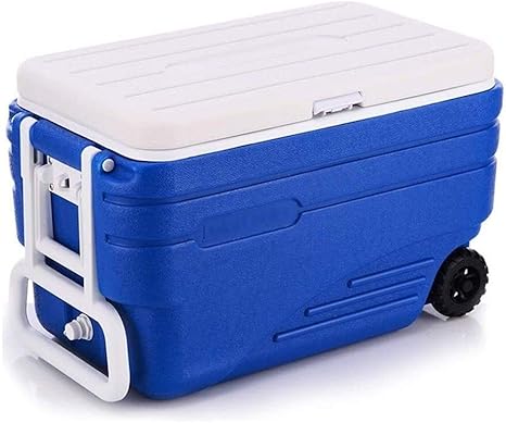 Amazon Co Jp クーラーボックス ポータブルクーラートラベルビーチクーラーアイスボックスは キャンプはクーラーハンドルとホイール海 釣りボックス食品クーラー50lとpu発泡断熱材層クーラーを六面 Wanglx ホーム キッチン