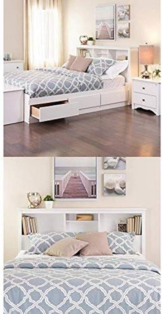 Prepac Monterey Queen Bed And Headboard White Amazon Com