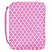 Good Ruby Compact Bible Cover with Carrying Handle, Book Protector with Pocket Colorful Trellis Bible Carrying Case with Zipper and Pen Holder for Women, Teens, Girls, Females (Pink)