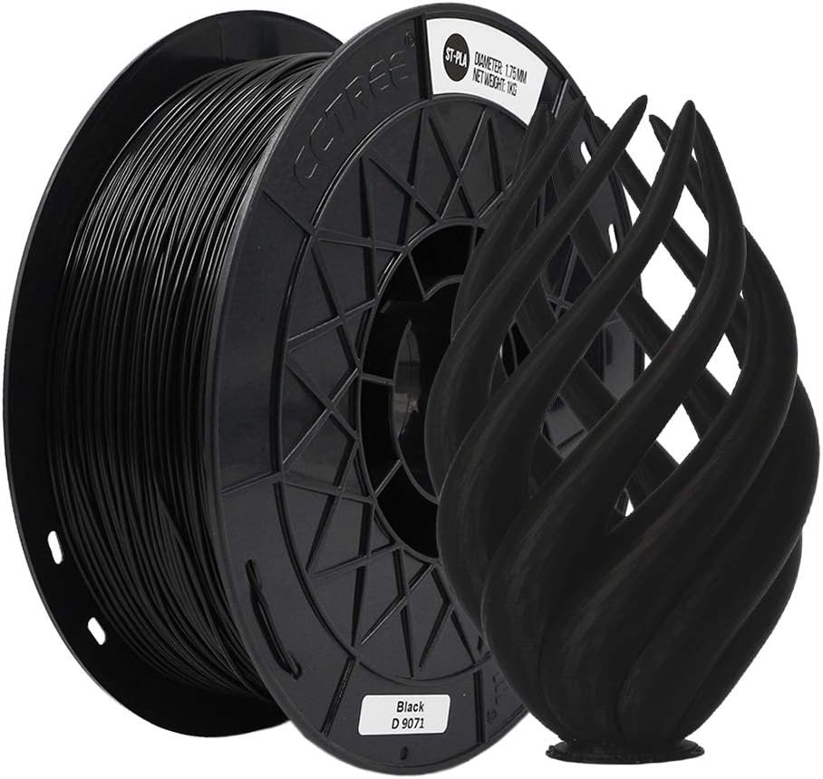 CCTREE1.75mm PLA Filament 1kg Spool (2.2lbs) for 3D Printer, Black