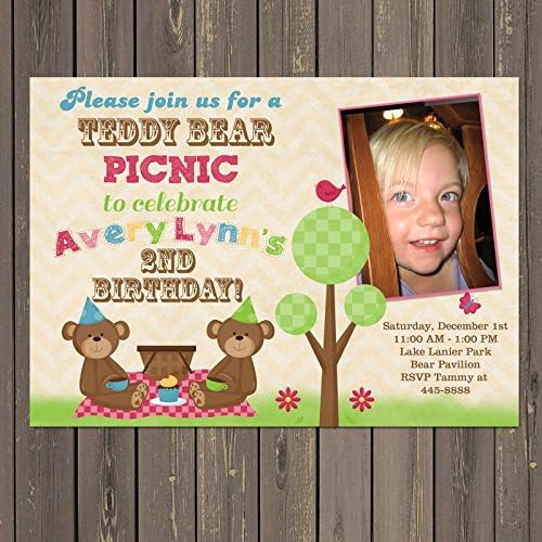 Teddy Bear Picnic Invitation, Teddy Bear Birthday Party Invitation, Gender Neutral invite