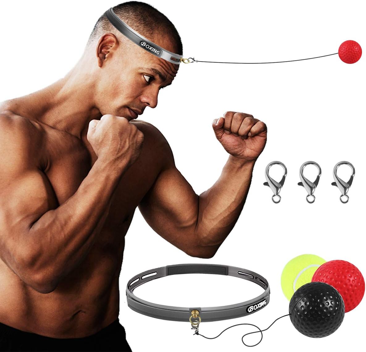 Boxing Fight Ball Reflex for Improving Speed Reactions and Hand Eye Coordination，Boxing Punch Equipment for Boxing, MMA and Other Combat Sports Training and Fitness (1) : Sports & Outdoors