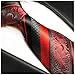 Red and Black Silk Tie and Pocket Square Paul Malone Red Line