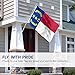 Anley Fly Breeze 3x5 Foot North Carolina State Polyester Flag - Vivid Color and UV Fade Resistant - Canvas Header and Double Stitched - North Carolina NC Flags with Brass Grommets 3 X 5 Ft