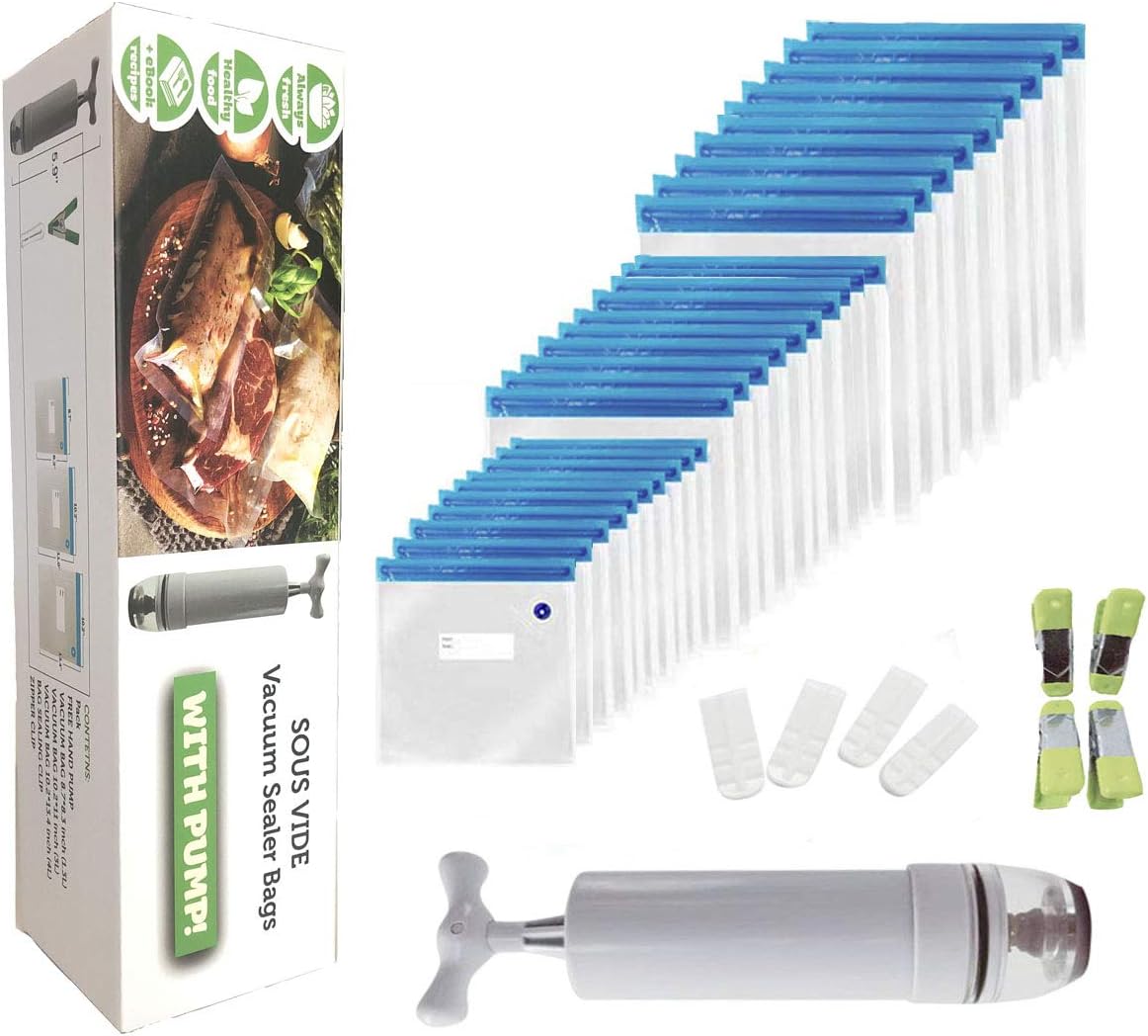 Sous vide bags Vacuum Sealed Bags 30 Reusable Sous Vide Bags, Suitable for Various sizes of Food Sous Vide Bags for Joule and Anova, used to Store Various Foods