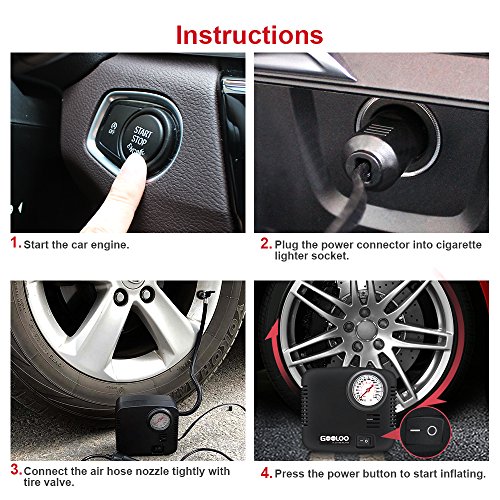 5 GOOLOO+12V+Portable+Air+Compressor