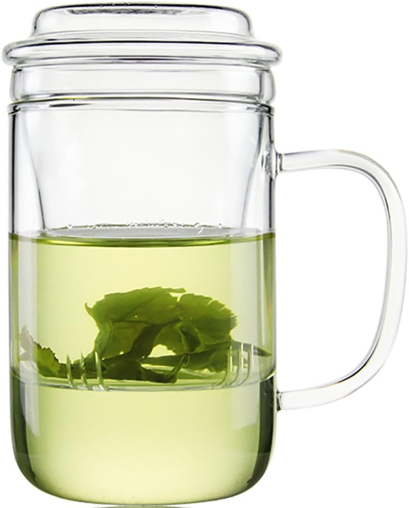 TIANXI Personal All Glass Made Tea Infuser Mug Teapot 13.5 Oz