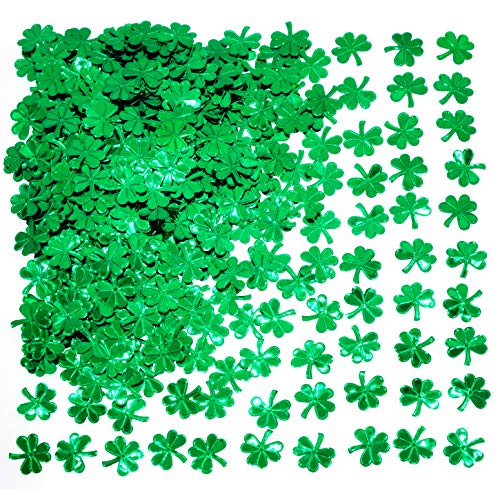 Green Party Table Scatter Confetti - St. Patrick's Day Shamrock Foil Metallic Sequins Confetti Lucky Irish Clover Party Sprinkles Confetti Decorations, 60g - Thumbnail 2