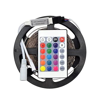 Starvin Super LED Strip RGB Multicolored with Remote and Adapter for House Party and Decorations Diwali Light Special 5 Meter || Make in India || H-59
