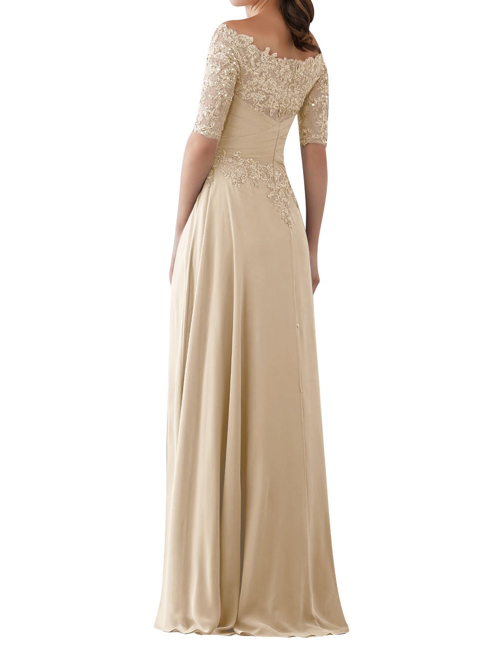 Evening Dresses Mother of The Bride Gowns with Sleeves Lace Long