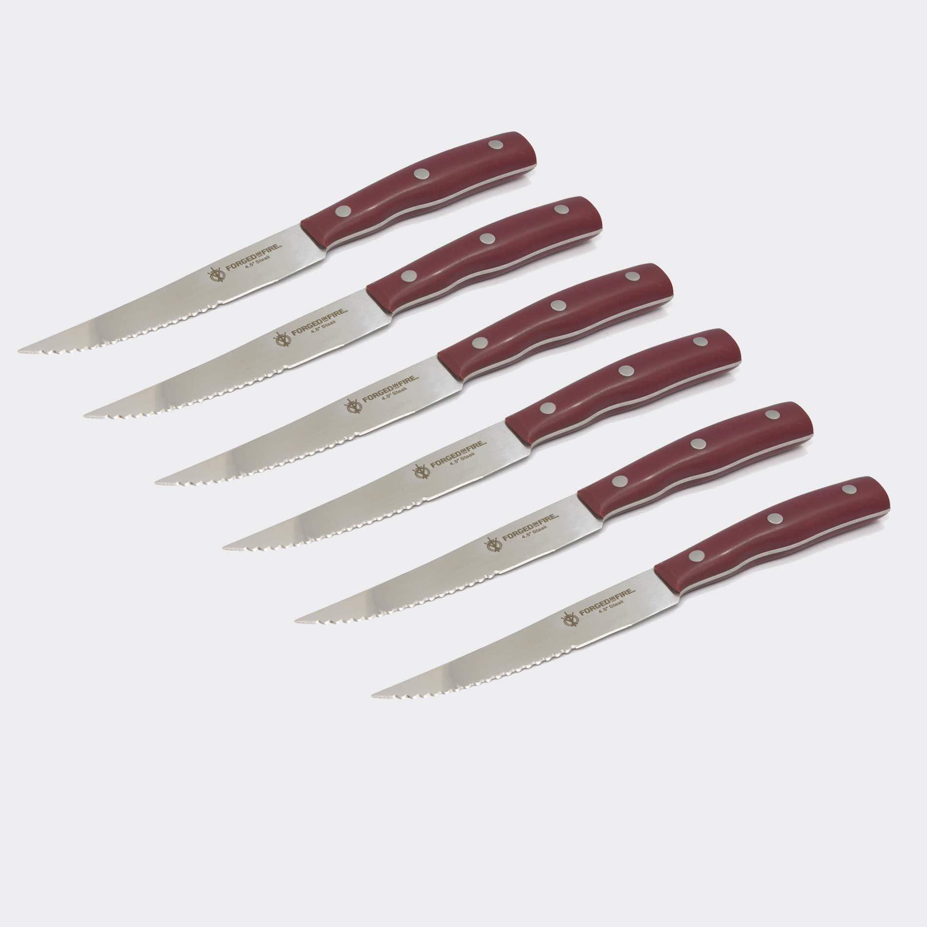 Forged In Fire Full Tang Steak Knife 6 Piece Set