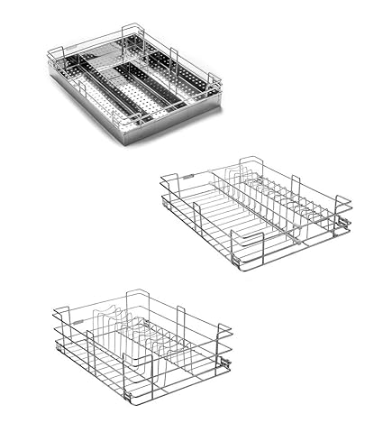 Buy Goldshine Stainless Steel Kitchen Basket Set Of 3 Modular