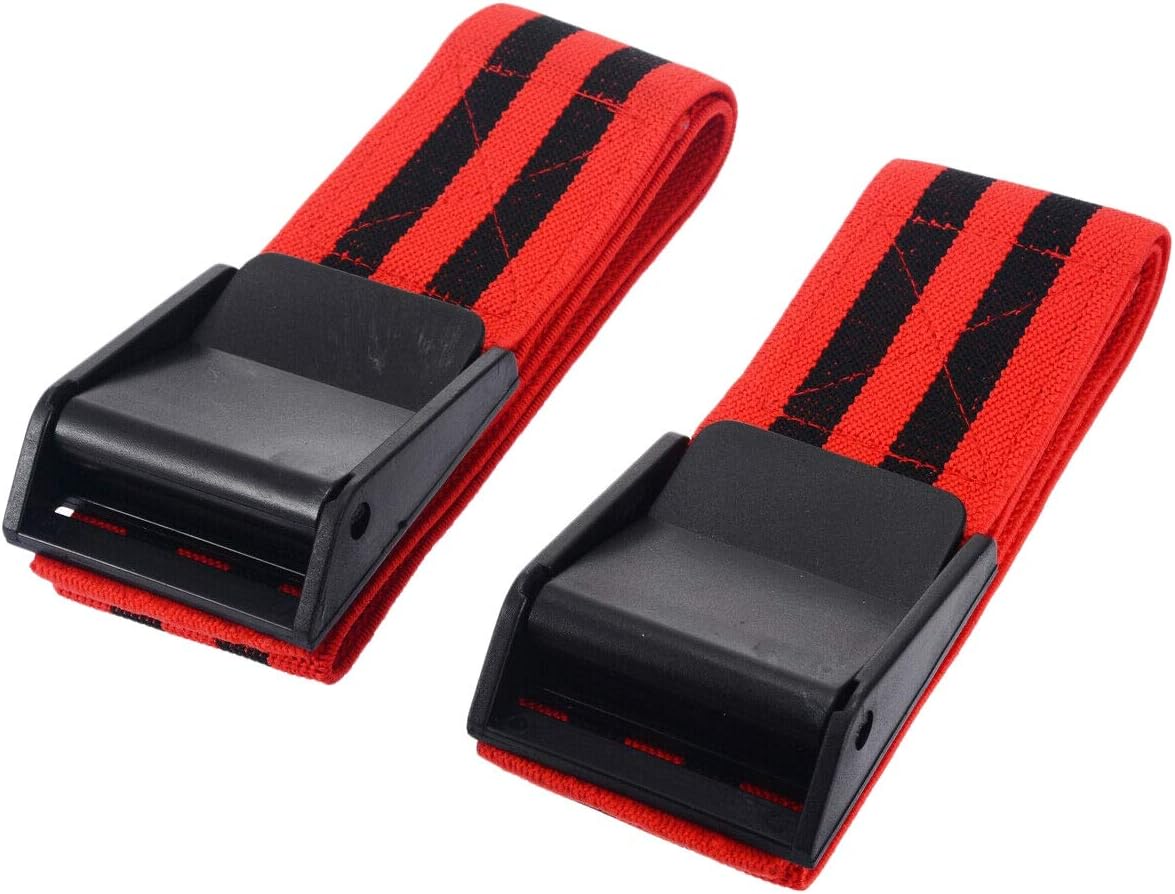 Naliovker 1 Pair Occlusion Bands Red Blood Flow Restriction Bands BFR Tourniquet Training Biceps Bands