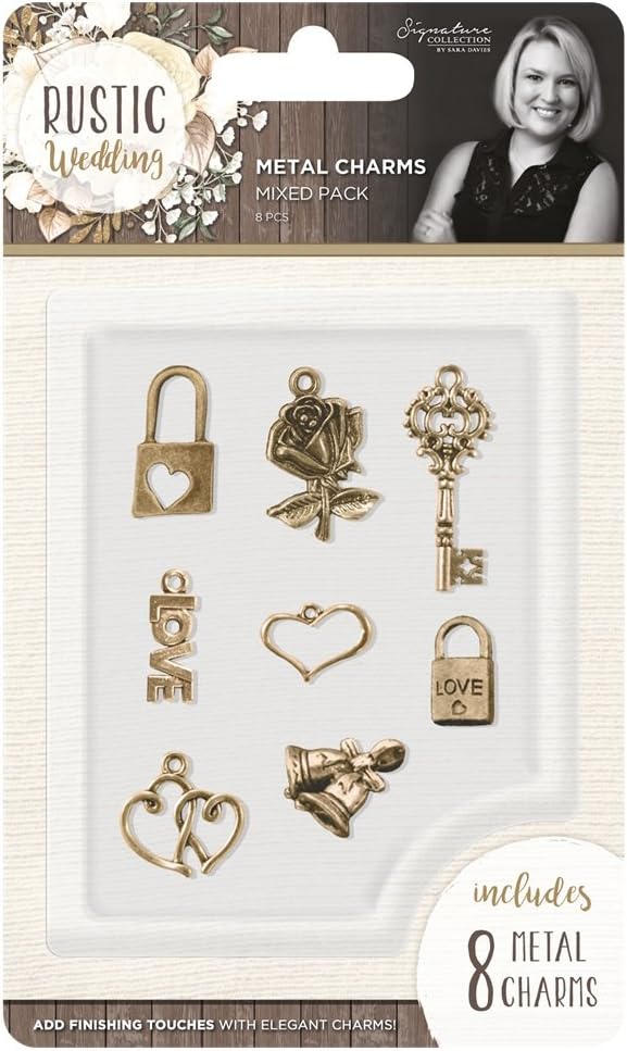 Sara Davies Rustic Wedding Signature Collection - Metal Charms (8pc)