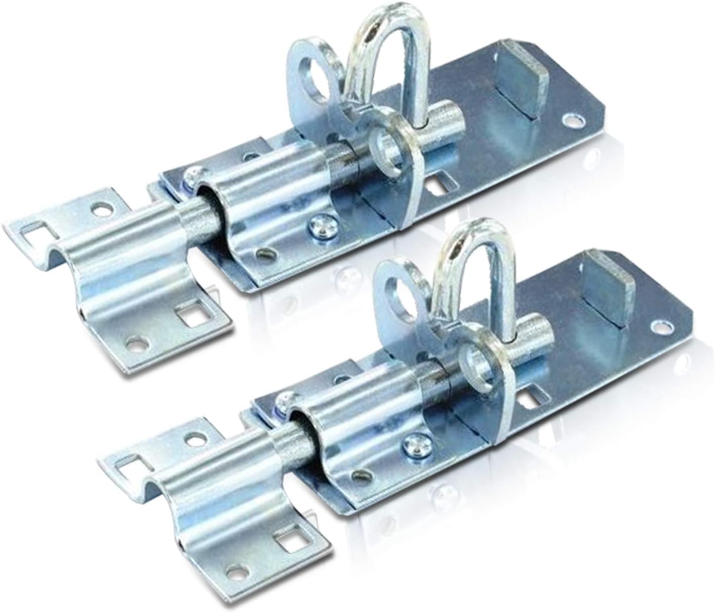 XFORT2 Pack Brenton Strong Sliding Lockable Padbolt 150mm (6") Ideal for use with Shed Doors, Gates and Outhouse Doors (150mm, Zinc)