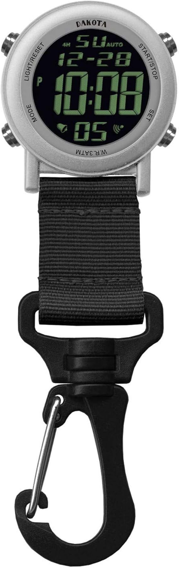 28812 Dakota Digital Backpacker Carabiner Clip Watch Silver Amazon.co.uk Watches