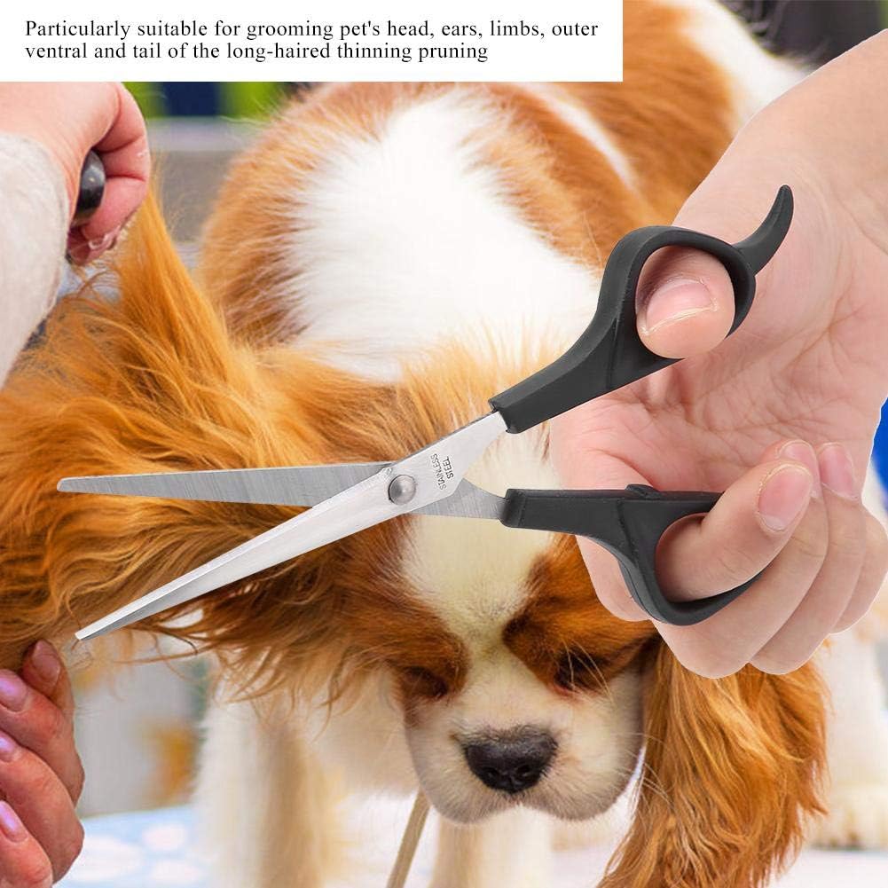Oumefar Pet Hair Scissor Dog Cat Light Weight Grooming Shear Straight Scissors with Professional Thinning Blade for Pet Groomers(Straight Scissor) - Image 3