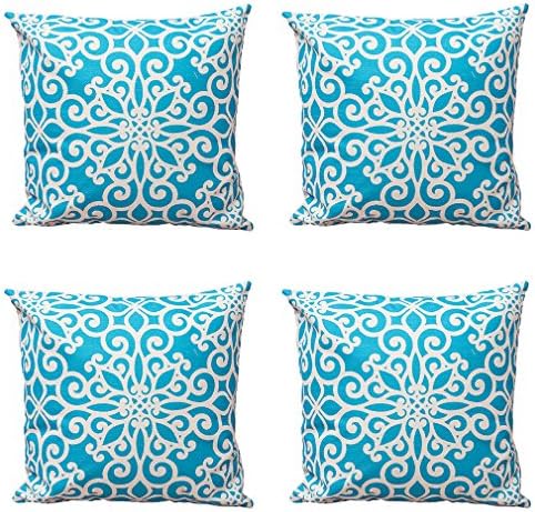 Angel Smiling Waterproof Cotton Linen Square Decorative Throw Pillow Cases Sofa Cushion Covers ,18"x18",Set of 4 (003, Set of 4)