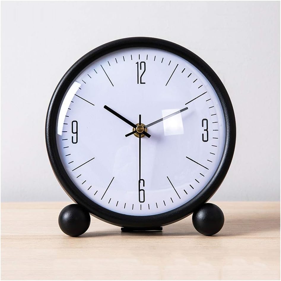 Table Clock Small Table Clock Metal Paint Living Room Decoration Table