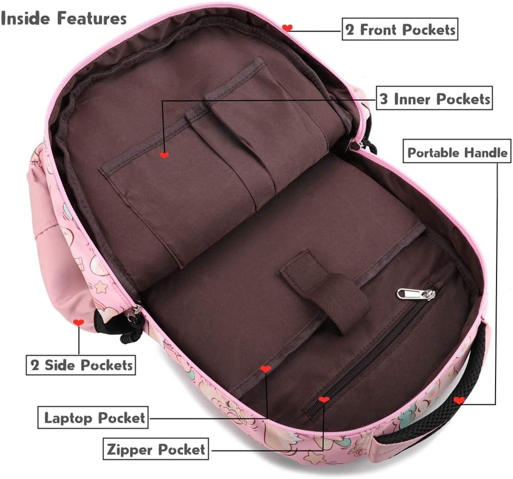 Girls Backpack Sets for School Pink Unicorn Backpack with Pencil Bag ...