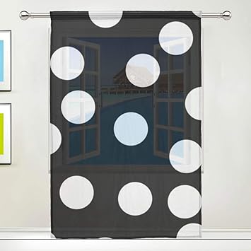 Amazon Com Yateli Sheer Curtains 55 W X 84 L Inches Black White