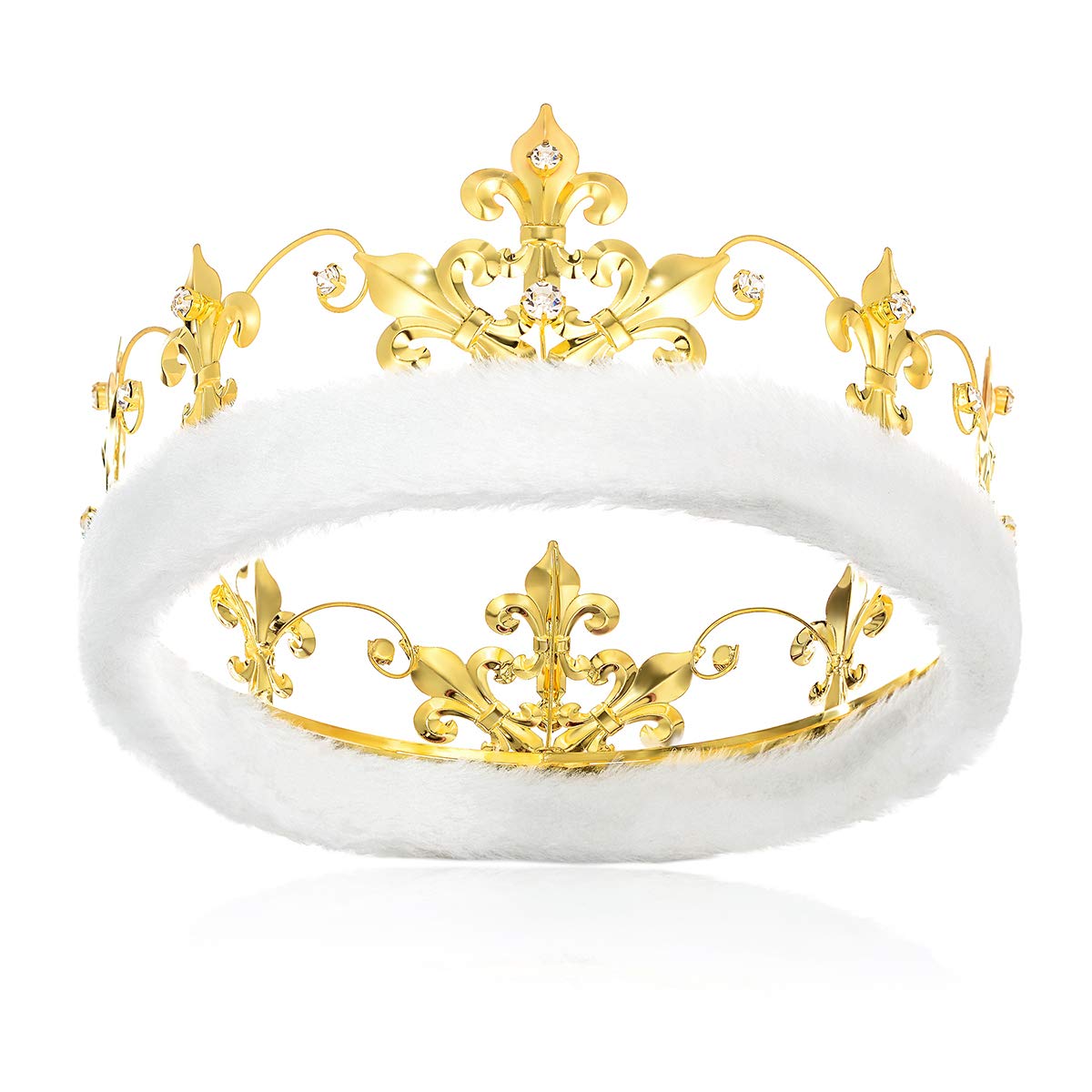 DcZeRong King Crowns Birthday Crown Adult Men Crown Gold Metal Crown Prom King